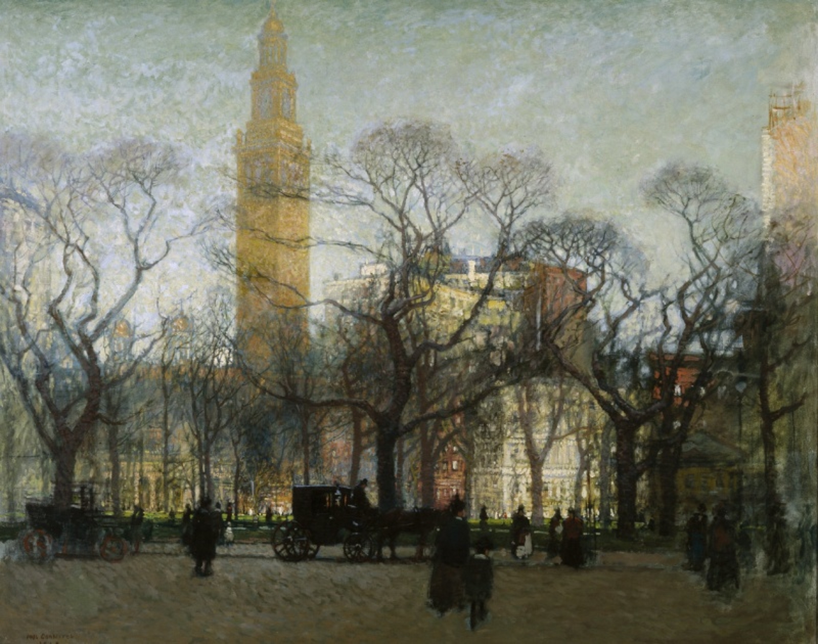 Madison Square In A Vintage Painting - Paul Cornoyer