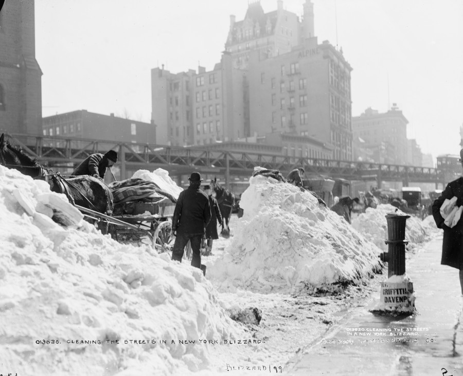 1899 Cleaning up after New York's blizzard of 1899 photo Detroit Publishing
