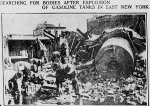 Oil Explosion Brooklyn Eagle photo searching for bodies