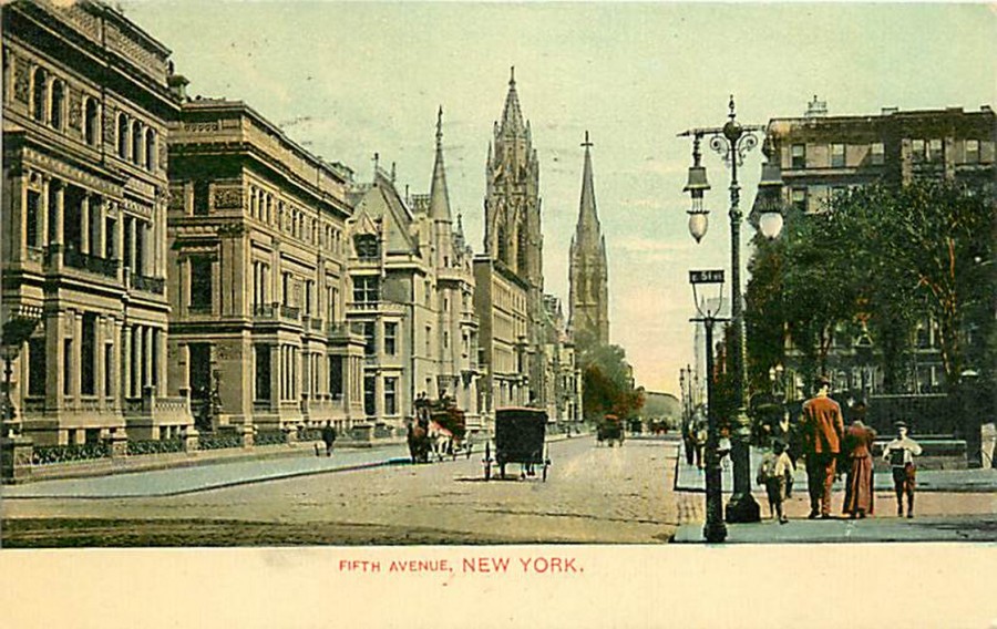 postcard Fifth Ave looking south 51st St