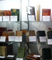 The display case of Sumner & Stillman Yarmouth, ME. One of the 200+ exhibitors at The New York ABAA Book Fair