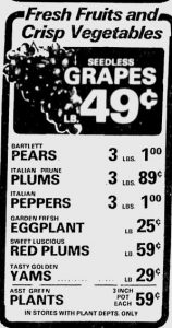 Grand Union Ad Fruit Evening News Sept 1 1976