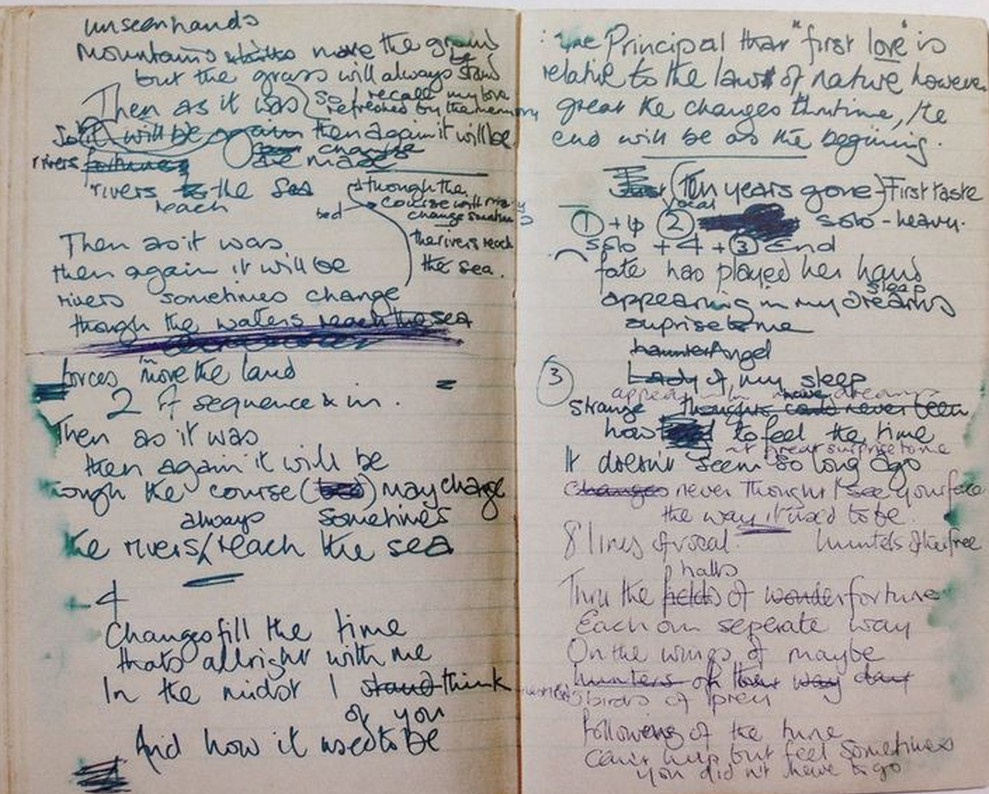 Ten Original Handwritten Lyrics To Some Of Rock N Roll s Greatest Songs