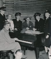 Chico Marx entertains troops