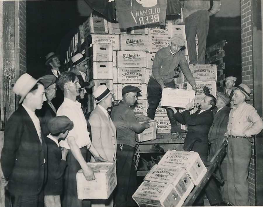 Spring 1933 cases of beer bottles after 1933 repeal of prohibitionphoto Milton Brooks Detroit News