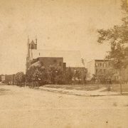 Street in New York City and Vicinity circa 1870s possibly 34th Street looking west Broadway Tabernacle