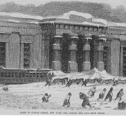A New York City Snowstorm In 2021 & 1857 illustration Centre St after snowstorm Feb 21 1857 Ballous pictorial
