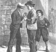 Easter sport boys cracking eatsre eggs 1872