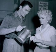 Jack Palance Barbara Lang on the set of House of Numbers 1957 photo Wide World