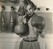 Barbara Stanwyck Breakfast for Two boxing pose 1937