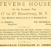 Stevens House Hotel ad 1877
